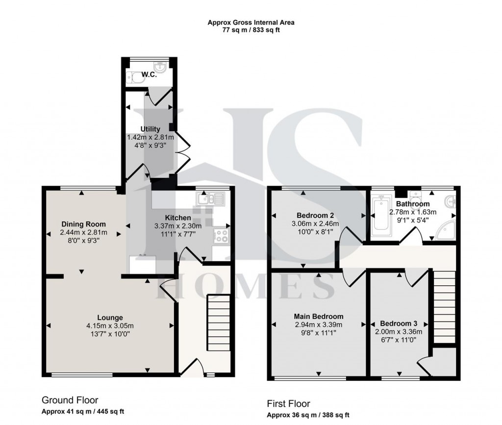 Floorplans For Watling Road, Kenilworth