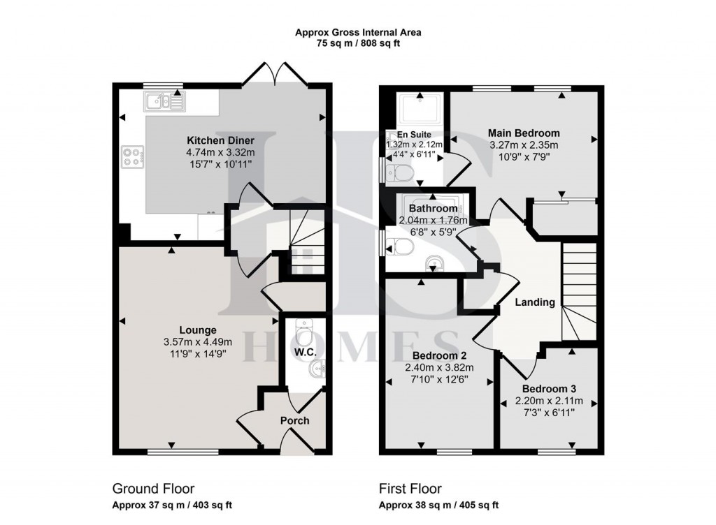 Floorplans For Whetstone Street, Redditch